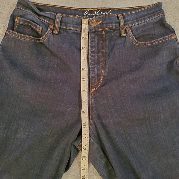 Gloria Vanderbilt Amanda Jeans Women 8 Blue Slim Capri Dark Wash Denim Normcore - Picture 13 of 15